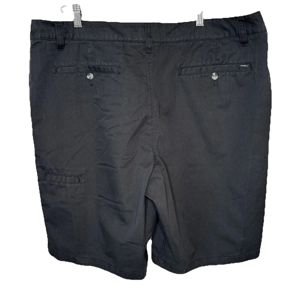 O'Neill Relax‎ Fit Mens 40 Golf Athleisure Chino Flat Front Pockets Black Shorts
